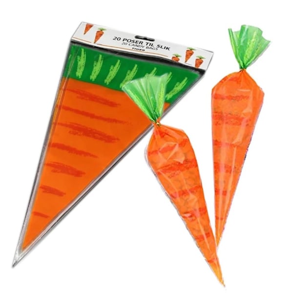 20/50/100 stk. påske gulerod slikpose kanin gavepose 50 stk. 50 stk. 20pcs 20pcs