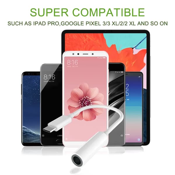 iPhone 15 USB-C til 3.5mm Adapter - HVID