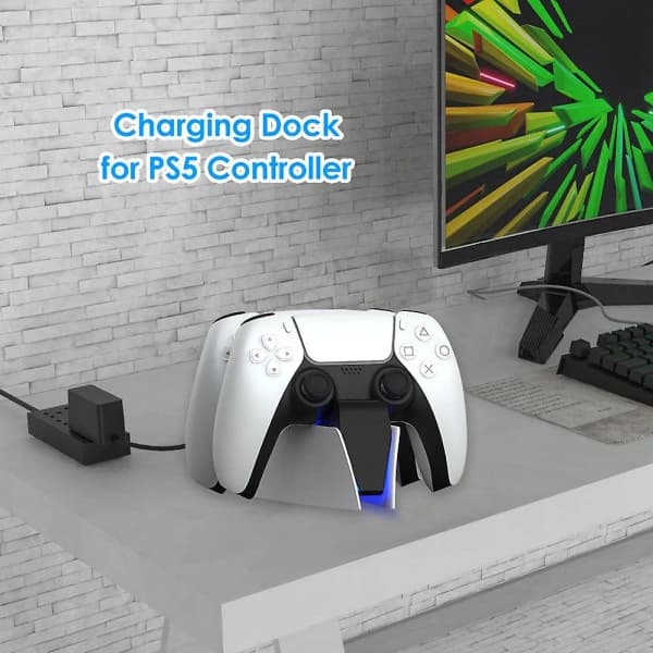 Ps5-controller Dobbelt Hurtigoplader Trådløs Opladningsdockingstation Til Ps5-controller Gamepad-oplader