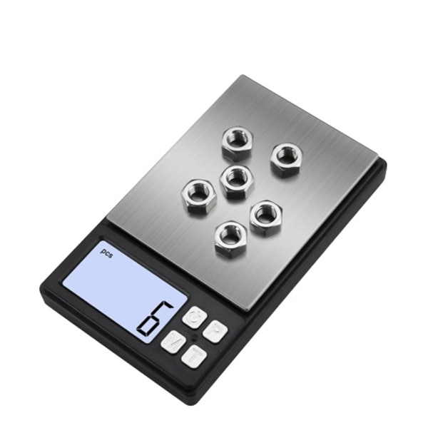 INF Digitalvåg, Juvelerarvåg, Precisionsvåg, Guldvåg 500g/0,1g Sort