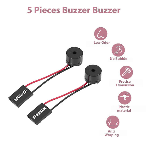 5 st Moderkort Högtalare Buzzer PC Dator Moderkort Intern Bip Buzzer för Datorreparation