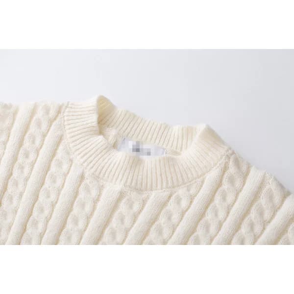 Vinterlangærmet bomulds fiskestang rund hals sweater