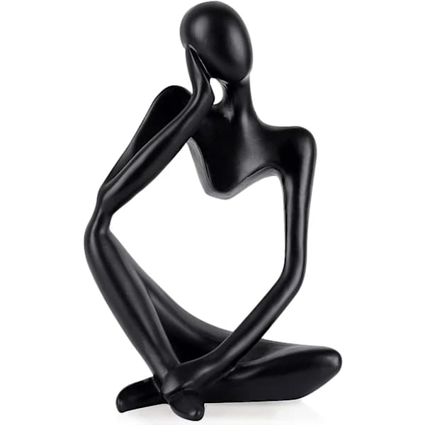Svart Abstrakt Tenker Skulptur Statue Samling St
