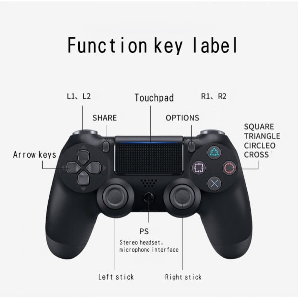 PS4-controller med berøringsskærm, seks-akset vibration, PS4 ha N N