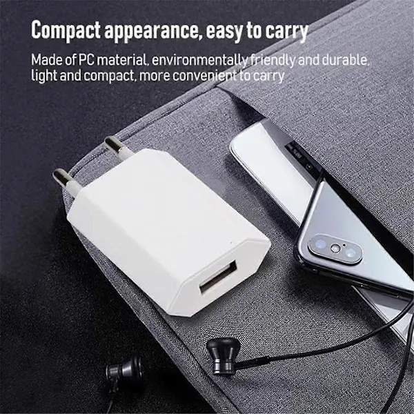 10 stk. Mini USB Væglader Adapter Oplader EU-stik