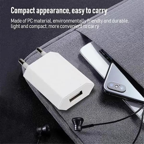10 stk Mini USB Vegglader Adapter Lader EU-plugg