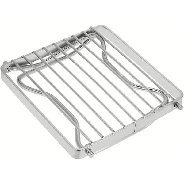 Bærbar kulgrill i rustfrit stål, sammenklappelig letvægtsbålstativ til camping, vandreture, picnic, sølv