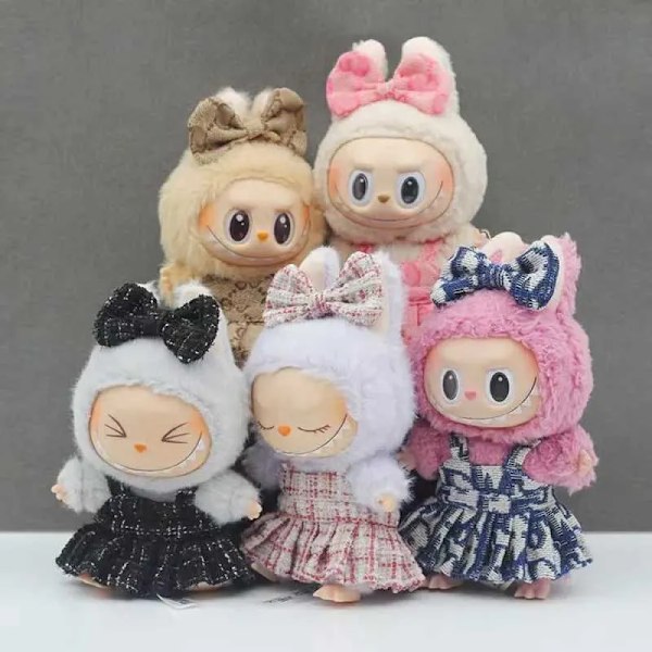 17CM Labubu Dukke Tøj Outfit Tilbehør Designer Kjolesæt DIY Mini Dukke Tøj Pige GaveT250313.Ca