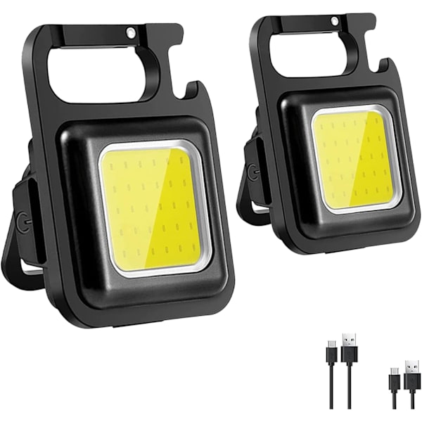 2-pack Mini Portable Lamp, Small Rechargeable Lamp 800 Lumen COB Mini Flashlight with 4 Light Modes Work Light, Waterproof