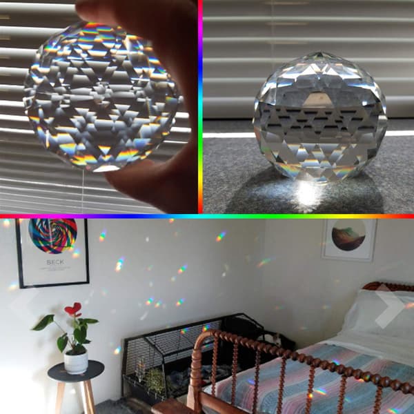 Klar slipad kristallkula prisma glas sfärisk blickkula 60mm