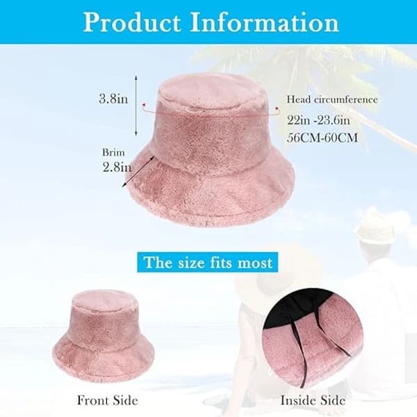 Mjuk och varm bucket-hatt för damer, vinter