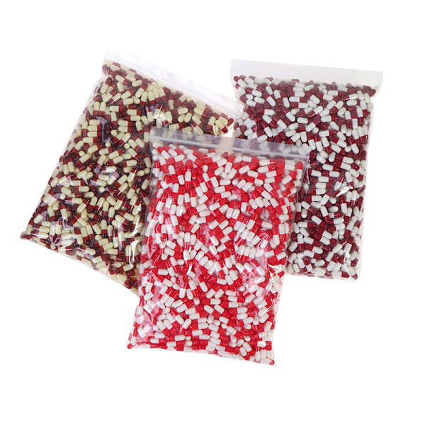 1000 stk. 1# Tomme frie gelatinekapsler størrelse Gel P P P