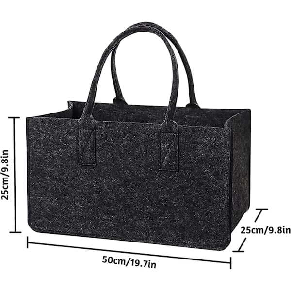 Felt bag with handle, for storing large items, 50 x 25 x 25 cm