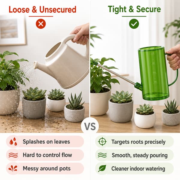 1,5L Vandkande med Lang Tud, Rustfri Stålstav til Stueplanter military green 1.5L