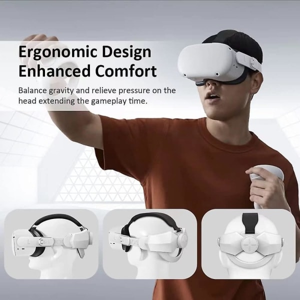 CASA Elite Huvudrem - Kompatibelt Oculus Quest 2-tillbehör, Justerbar Minskar Huvudtrycket Bekväm VR-spelupplevelse