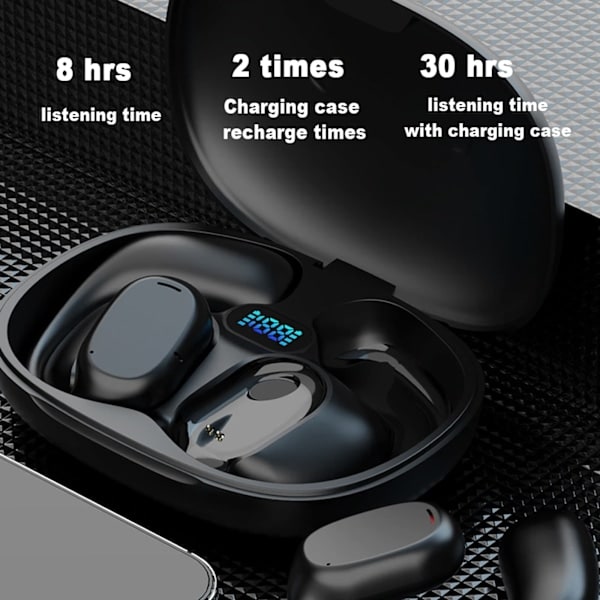 Langattomat Bluetooth-kuulokkeet, ei-korvassa urheilukuulokkeet (Valkoinen)