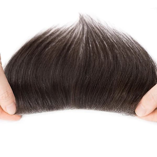 Toupee Pannhårfäste Toupee Peruker Äkta Hår Hårdelar PU Bas Hårersättning