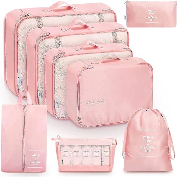 8 st Organizer Set Bagage Resväska Förvaringsväskor Packningskuber Gåvor