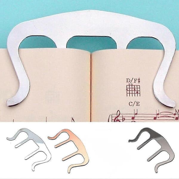 2 stk Metall Notebokklemme og Sideholder, Notebokklemme, Sideholder for Notestativ Sidemarkørklemmer Svart 2 stk Black 2pcs