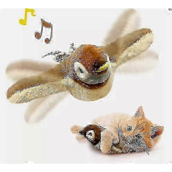Electronic Interactive Flying Bird Cat Toy Hanging Pet Teasing Fluttering Wings Sparrow