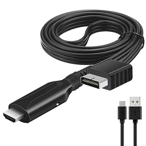 Fördröjningsfri PS1/PS2 till HDMI-kompatibel adapter, 1 m längdkonverterare