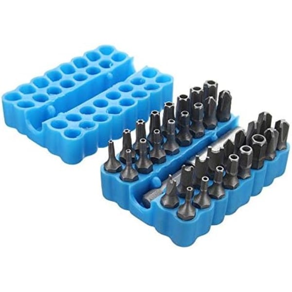 33-delt sikkerhetsskrutrekkerbitssett med magnetisk bitsholder og Torx- og Tri-Wing-sekskantnøkkel