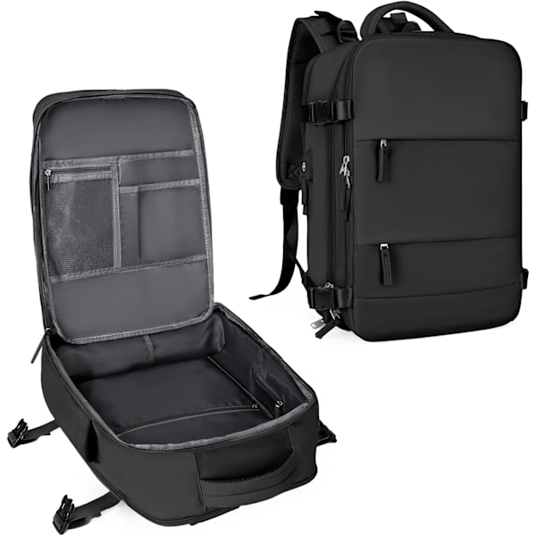 Suuri matkareppu naisille ja miehille, käsimatkatavara, vaellusreppu vedenpitävä ulkoilu urheilureppu rento päiväreppu Sä_CA Small classic black
