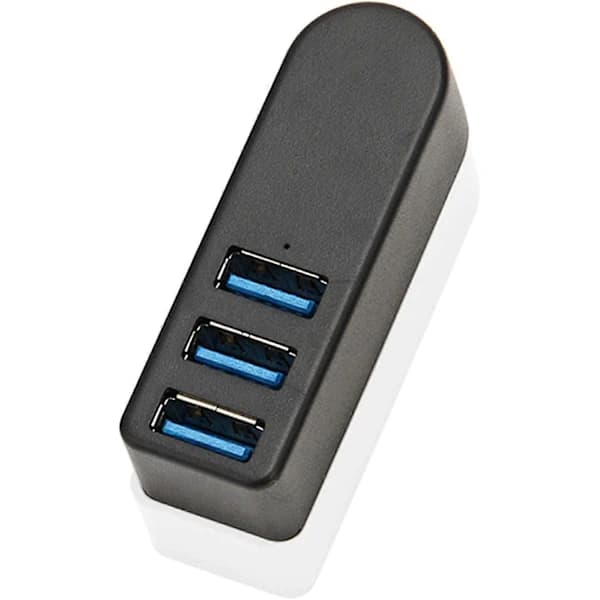 Usb 3.0 Hub, 270 Roterbar Usb Splitter, Aluminium 3 Port Mini Usb 3.0 Hub, Data Hub (sort)