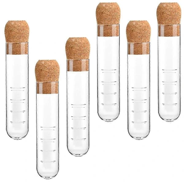 6 st Glas Teinfuser, Glasfilter med Korklock, Återanvändbar Glasdiffusor för Te, Klar Te S