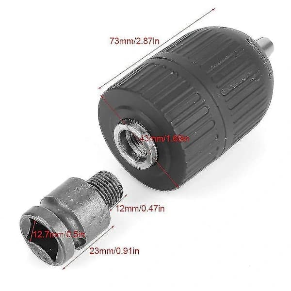 2-13 mm nøglefri borepatron 1/2 \"-20unf med 1/2? patronadapter til slagnøgle