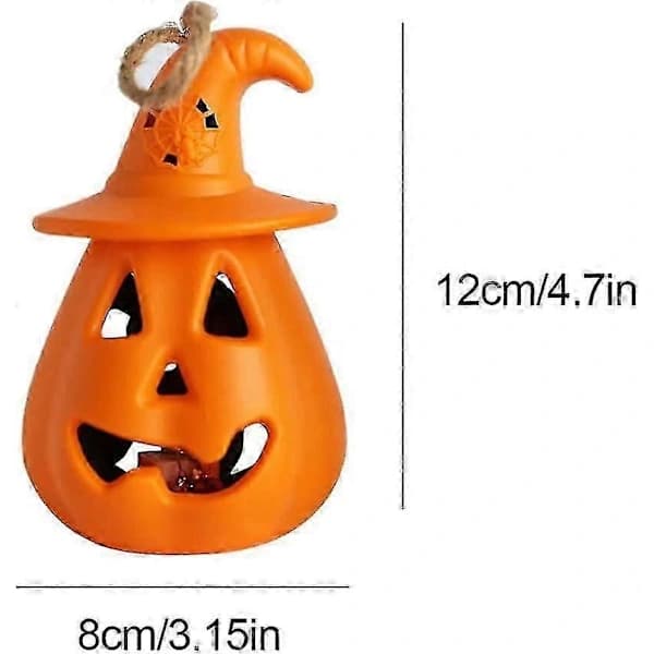 Söta Mini LED-lamper 4 stk Halloween Gresskarlys Oransje