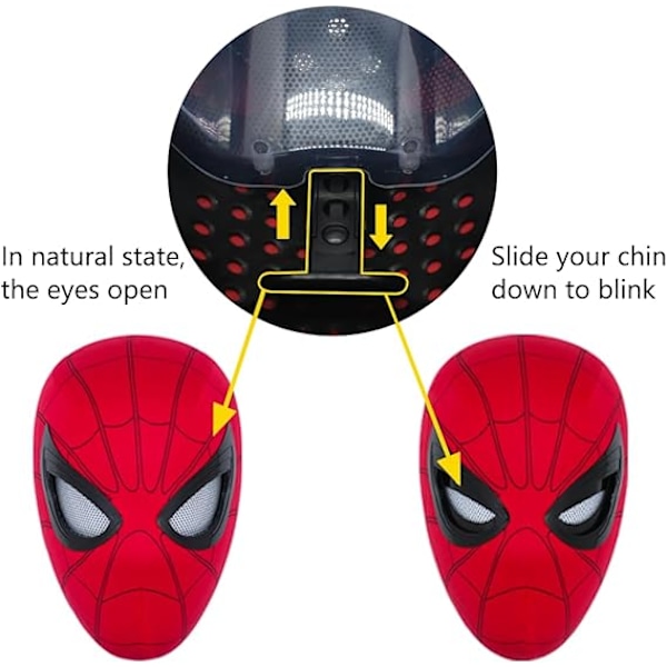 Mascara Spiderman Hodeplagg Cosplay Bevegelige Øyne Elektronisk Maske Spider Man 1:1 Kinnkontroll Elastiske Lekevarer For Voksne Barn Gave