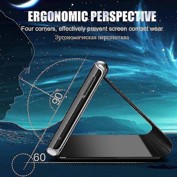 Smart Mirror Flip-telefonfodral för Huawei P40 P30 P20 Lite P10 Mate 30 20 Honor 20 10 9x Pro P Smart Z Y9 Prime 2019 Skydd Mobiltelefon