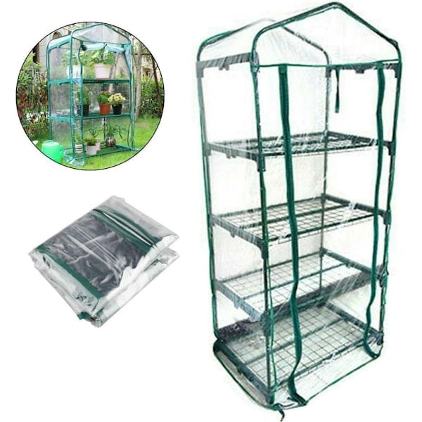 Kasvihuoneteltta, pieni minikasvihuone kasveille, kannettava vihannestarhan kasvihuoneteltta (vain päällinen)
