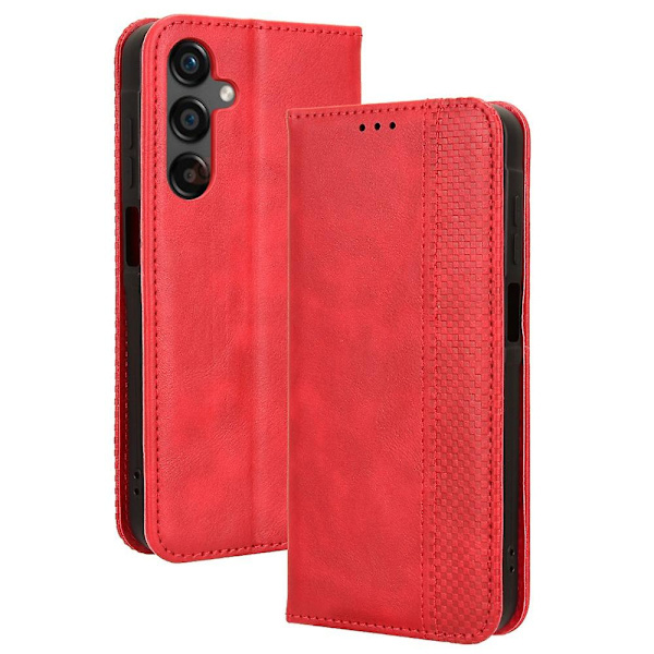 Samsung Galaxy A25 5G Nahkakotelo Magneettinen Automaattinen Sulkeminen Puhelinkotelo (ZYH) Punainen Red Samsung Galaxy A25 5G (Globaali)