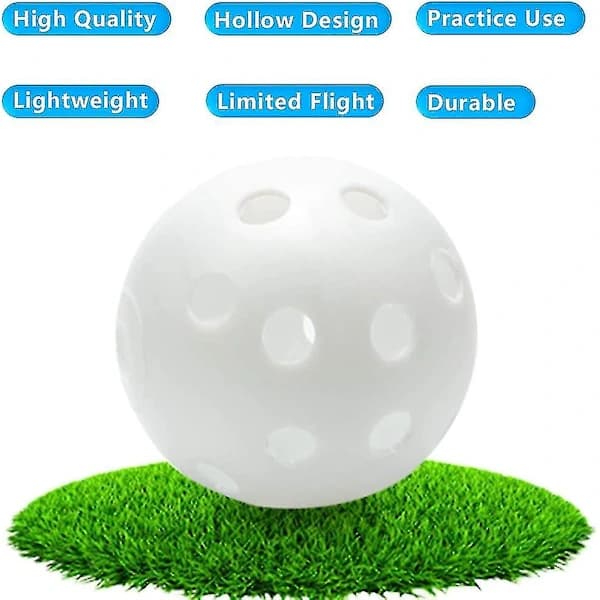 25 hule golfbolde i plastik til svingtræning, kompatible med Fly Golf, luftstrømsdesign til driving range og hjemmebrug