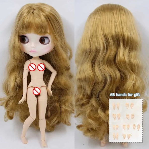 ICY DBS Blyth docka Vit Hud Glansigt ansikte Matt ansikte Ledad kropp med handset A B 1/6 bjd lämplig diy smink Specialpris X250210.Ca