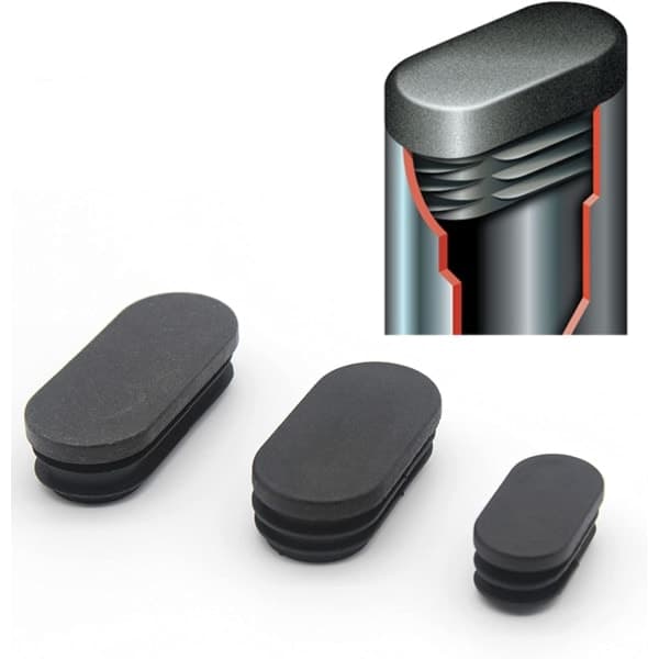 Plastkapper til møbelben Ovale kapper til stoleben Plastkapper til møbelben Ovale kapper til trampolinstole 20 stk. (15x30 mm)