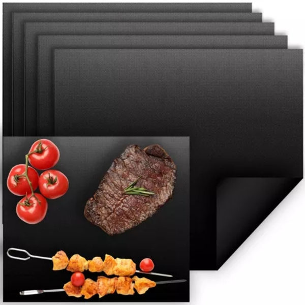 5-pak - Grillmåtte / Non-stick måtte til grill, sort