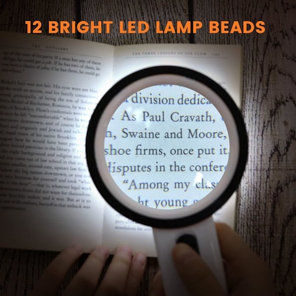 Magnifying Glass with Light, 30X Handheld Magnifier with 12 LED Illuminated Light