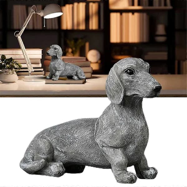 Siddende Hund Resin Dekoration 12cm