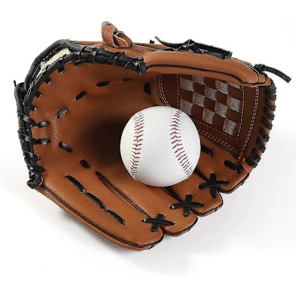 Slidstærk Brun Baseballhandske til Børn, Softballhandske til Venstrehåndede Spillere