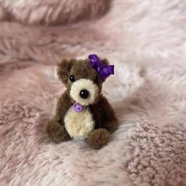 Håndlavet Teddybjørn 7cm Lille Størrelse Ny