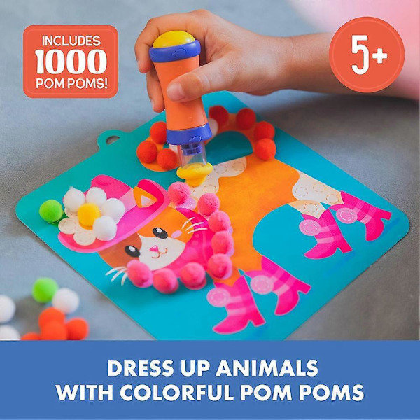 Flickpresenter Pom Pom Hobbysæt, Pom Pom Kunstsæt & Hobby, DIY Skolekunstprojekt Hobby Legetøj Fødselsdagsgave[D] Default