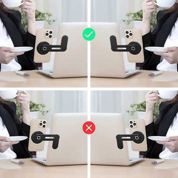 Magnetisk telefonholder til bærbar computer, MagSafe-tilbehør, foldbart og justerbart telefonbeslag til computerskærm til iPhone 13 Pro Max/13Pro/13