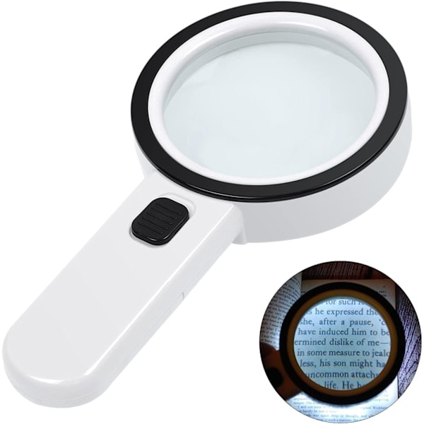 Magnifying Glass with Light, 30X Handheld Magnifier with 12 LED Illuminated Light