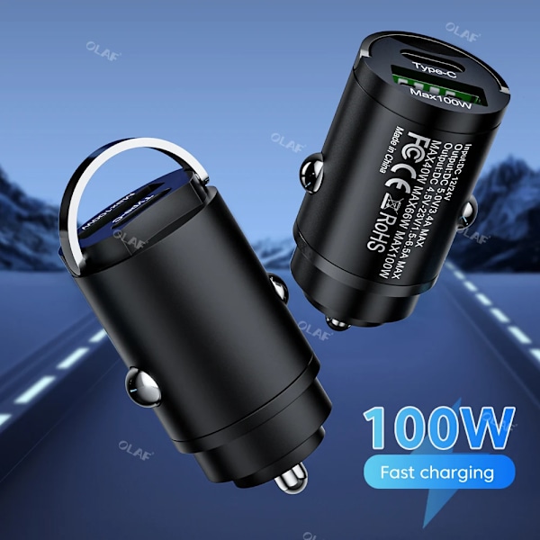 Mini 100W USB Type C Auton Latauslaite Nopea Lataus QC3.0 PD Puhelimen Latausadapter iPhone Samsung Huawei Xiaomi