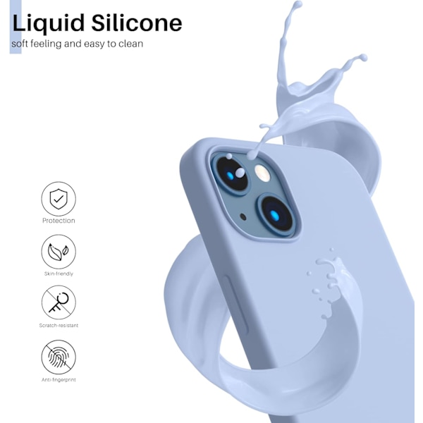 iPhone 13 Case, Liquid Silicone Case for 6.1 inch iPhone 13, Ultra-thin Case, Full Coverage Shockproof Protective Soft Case Alpine Blue Alpine Blue