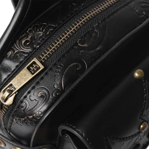 Gotisk Midjeväska Fanny Pack Läder Steampunk Benväska Axelväska