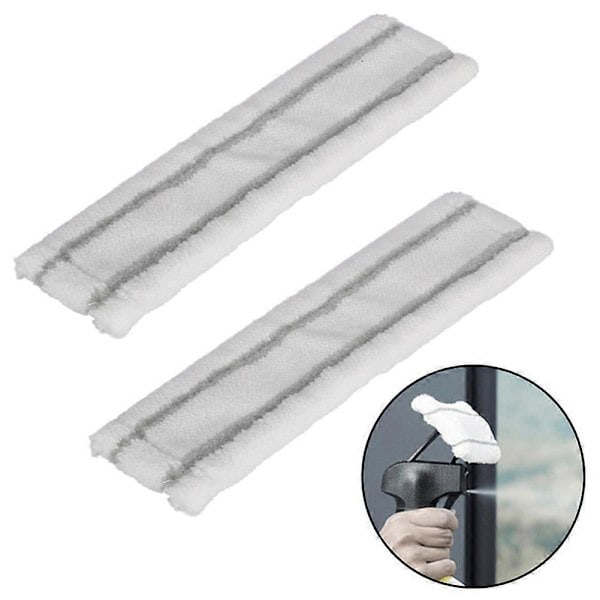 2 stk. Mikrofibermoppeklud Vinduesrensemaskine Erstatning for Karcher WV1[D] Hvid - Grå